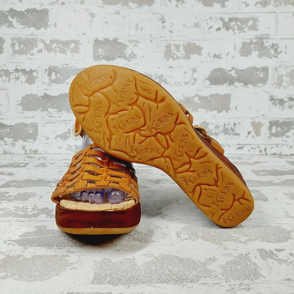 New KORKS Marley Tan Strappy Wedge Sandal H330 - Picture 7 of 11